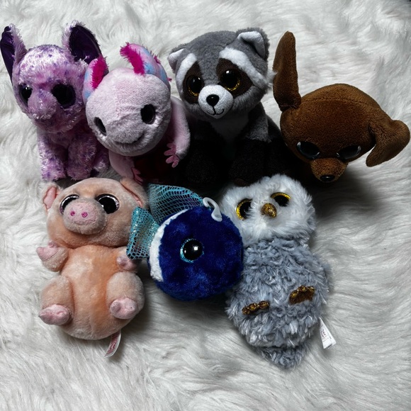 Ty Beanie Boo Bundle of 7 Plushies (1 is off brand) - Picture 1 of 5